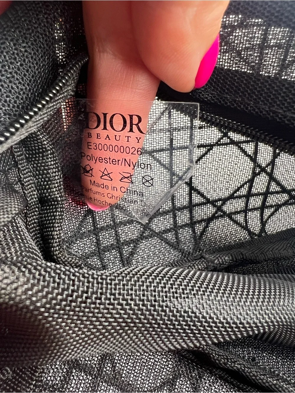 Dior Black Mesh Logo Cosmetic Case